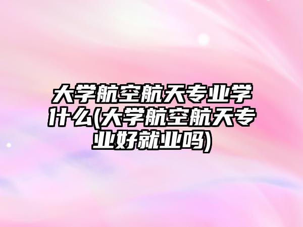 大學(xué)航空航天專業(yè)學(xué)什么(大學(xué)航空航天專業(yè)好就業(yè)嗎)