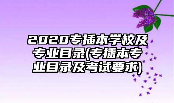 2020專插本學校及專業(yè)目錄(專插本專業(yè)目錄及考試要求)