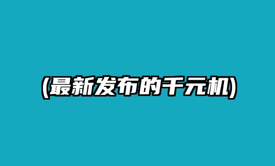 (最新發(fā)布的千元機(jī))