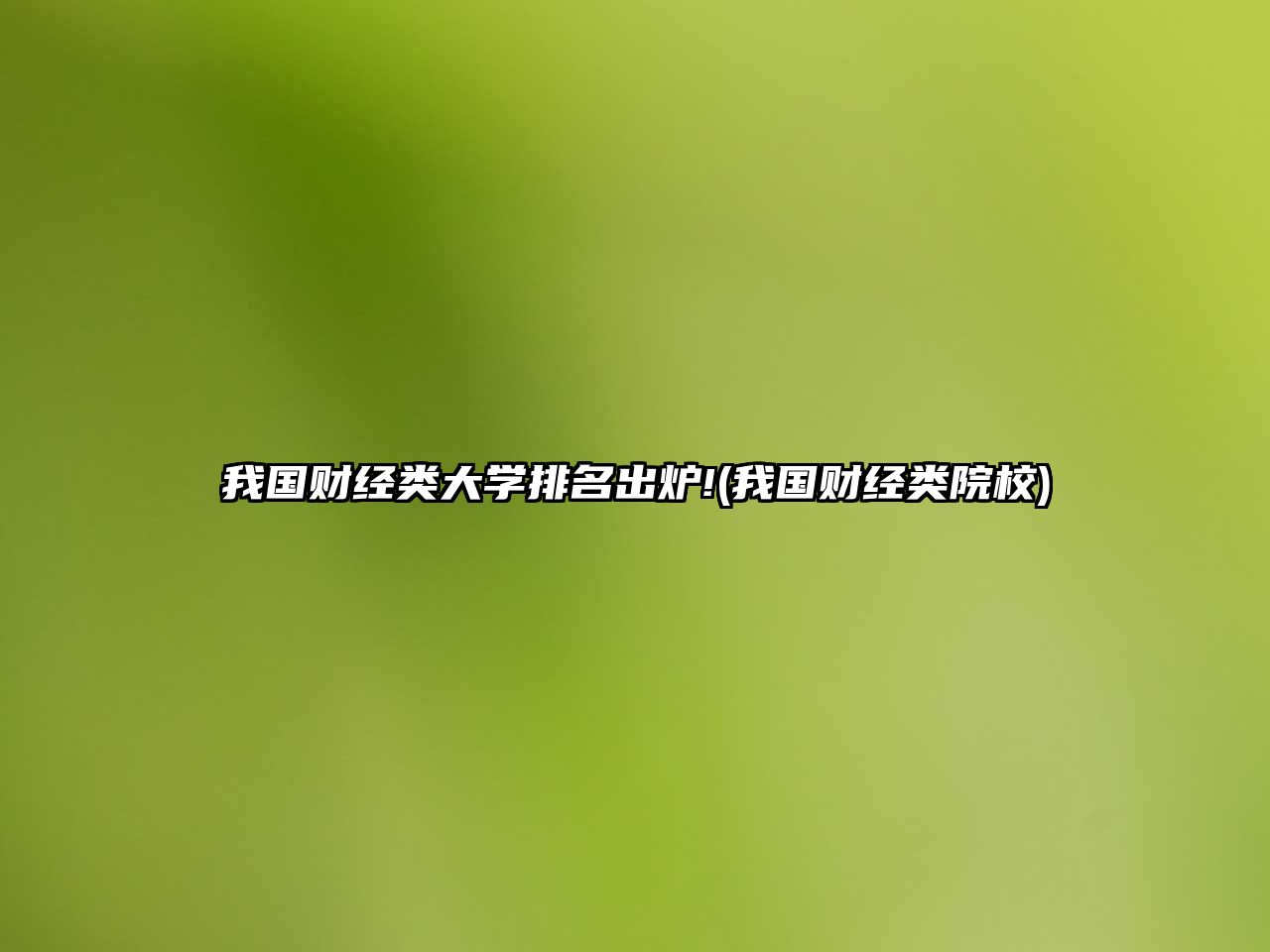 我國財經(jīng)類大學(xué)排名出爐!(我國財經(jīng)類院校)