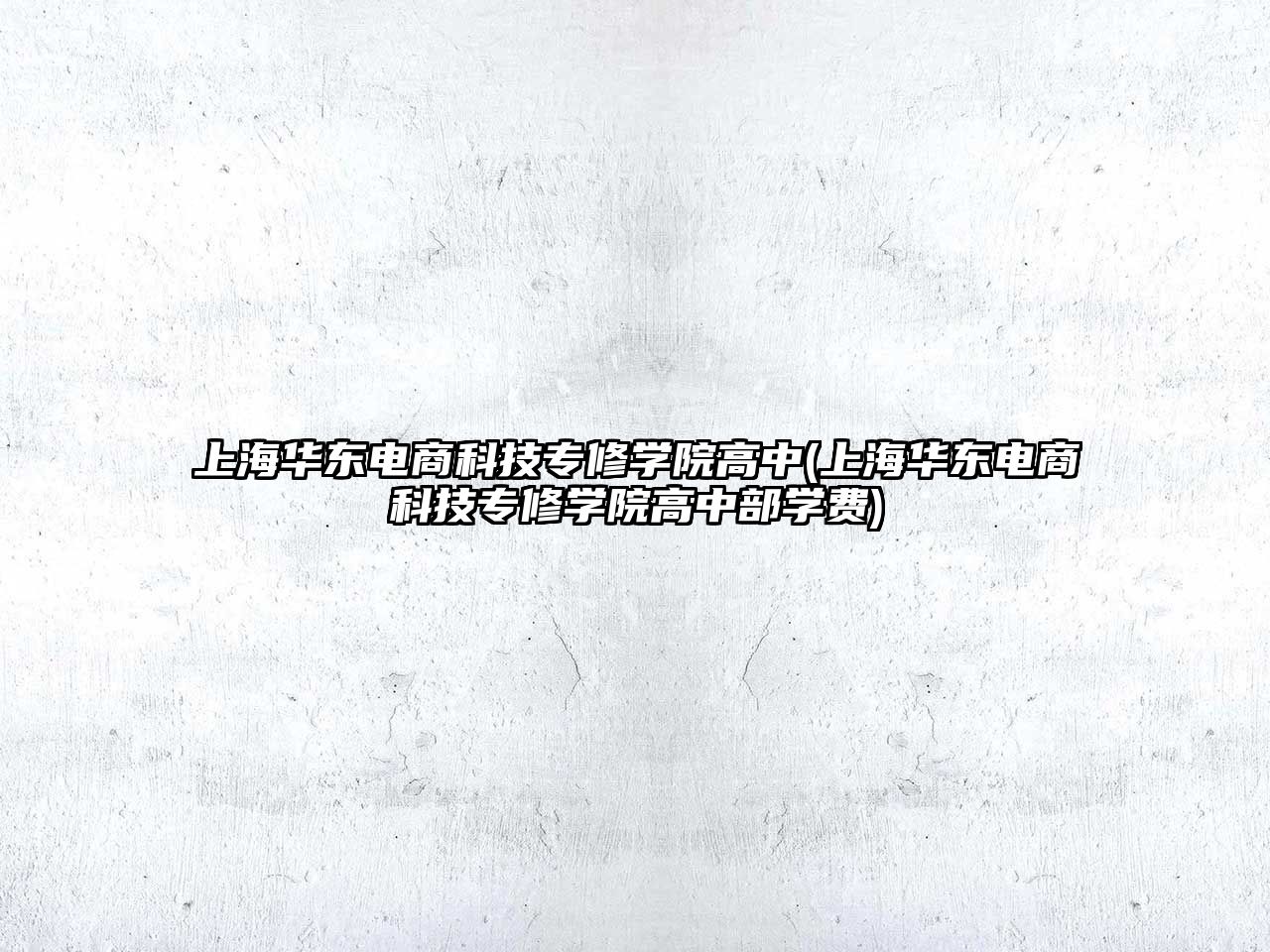 上海華東電商科技專修學(xué)院高中(上海華東電商科技專修學(xué)院高中部學(xué)費(fèi))