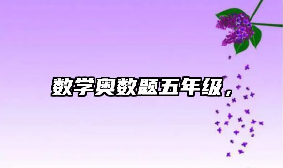 數(shù)學(xué)奧數(shù)題五年級，
