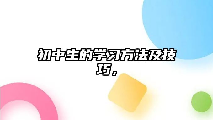 初中生的學(xué)習(xí)方法及技巧，