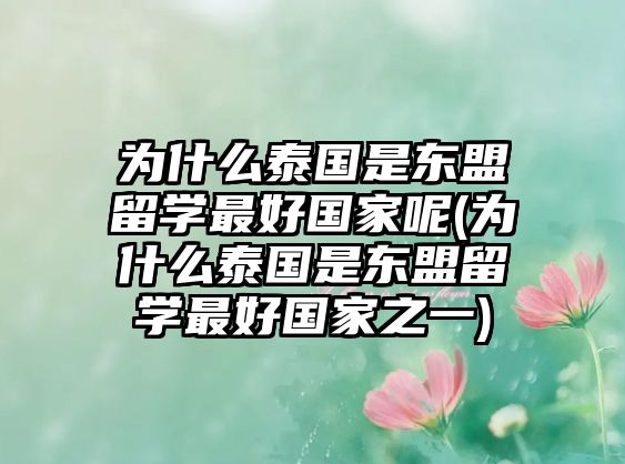 為什么泰國是東盟留學(xué)最好國家呢(為什么泰國是東盟留學(xué)最好國家之一)