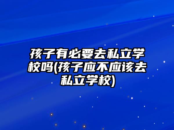 孩子有必要去私立學校嗎(孩子應不應該去私立學校)