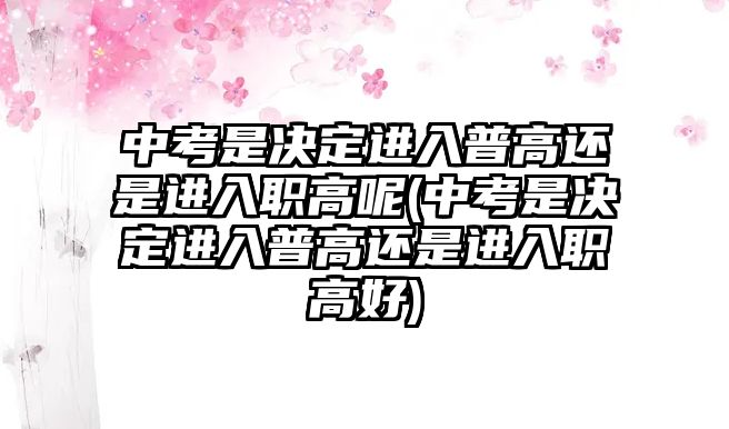 中考是決定進(jìn)入普高還是進(jìn)入職高呢(中考是決定進(jìn)入普高還是進(jìn)入職高好)