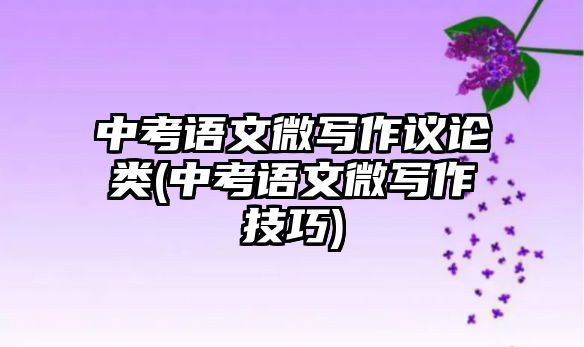 中考語(yǔ)文微寫作議論類(中考語(yǔ)文微寫作技巧)