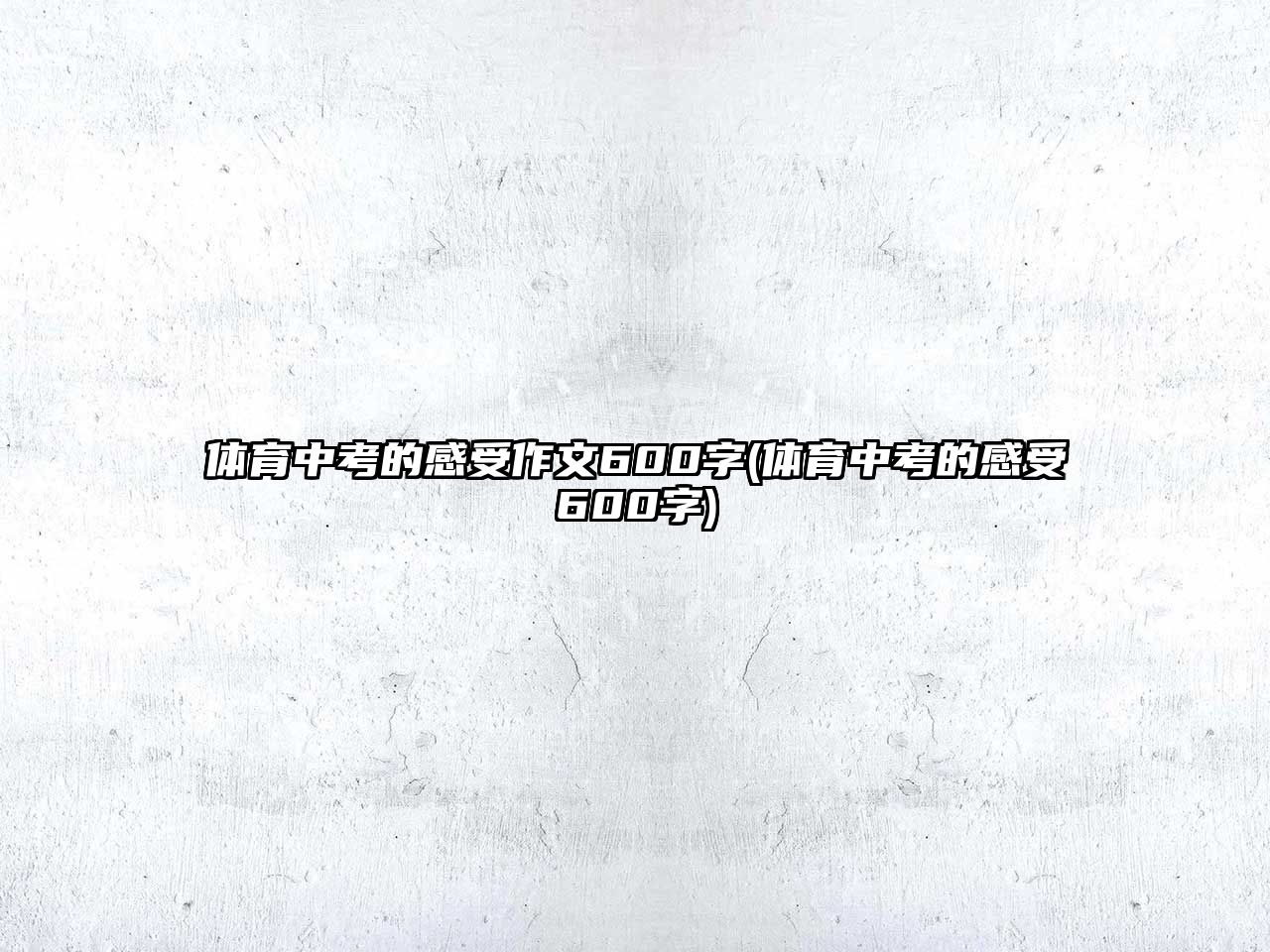 體育中考的感受作文600字(體育中考的感受600字)