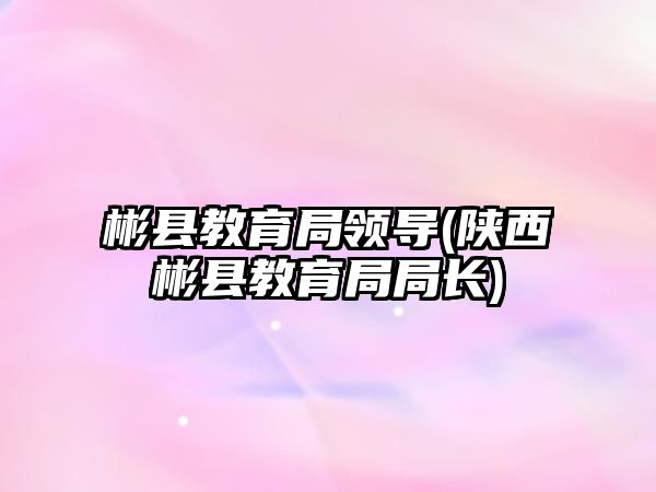 彬縣教育局領(lǐng)導(dǎo)(陜西彬縣教育局局長)