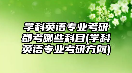 學(xué)科英語專業(yè)考研都考哪些科目(學(xué)科英語專業(yè)考研方向)