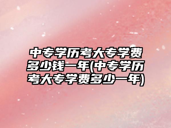 中專學(xué)歷考大專學(xué)費(fèi)多少錢一年(中專學(xué)歷考大專學(xué)費(fèi)多少一年)