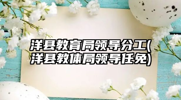 洋縣教育局領(lǐng)導(dǎo)分工(洋縣教體局領(lǐng)導(dǎo)任免)