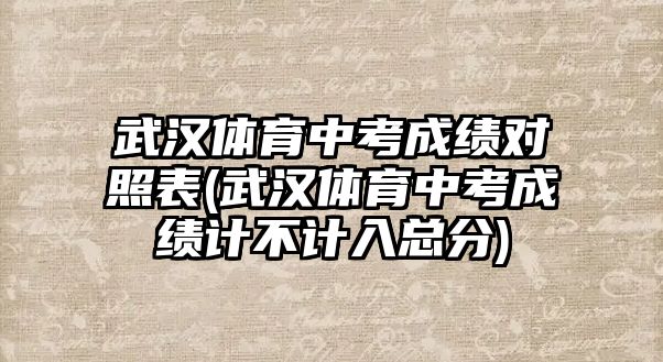 武漢體育中考成績對照表(武漢體育中考成績計不計入總分)