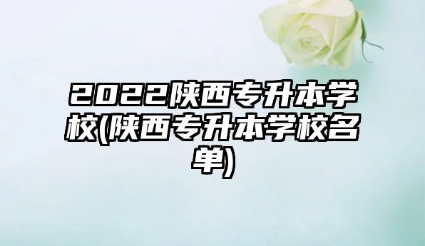2022陜西專升本學(xué)校(陜西專升本學(xué)校名單)