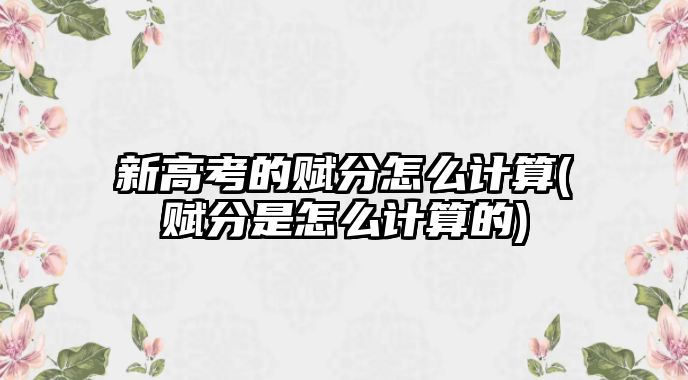 新高考的賦分怎么計(jì)算(賦分是怎么計(jì)算的)