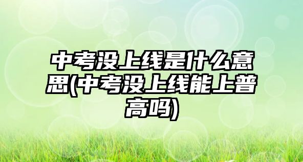 中考沒(méi)上線是什么意思(中考沒(méi)上線能上普高嗎)