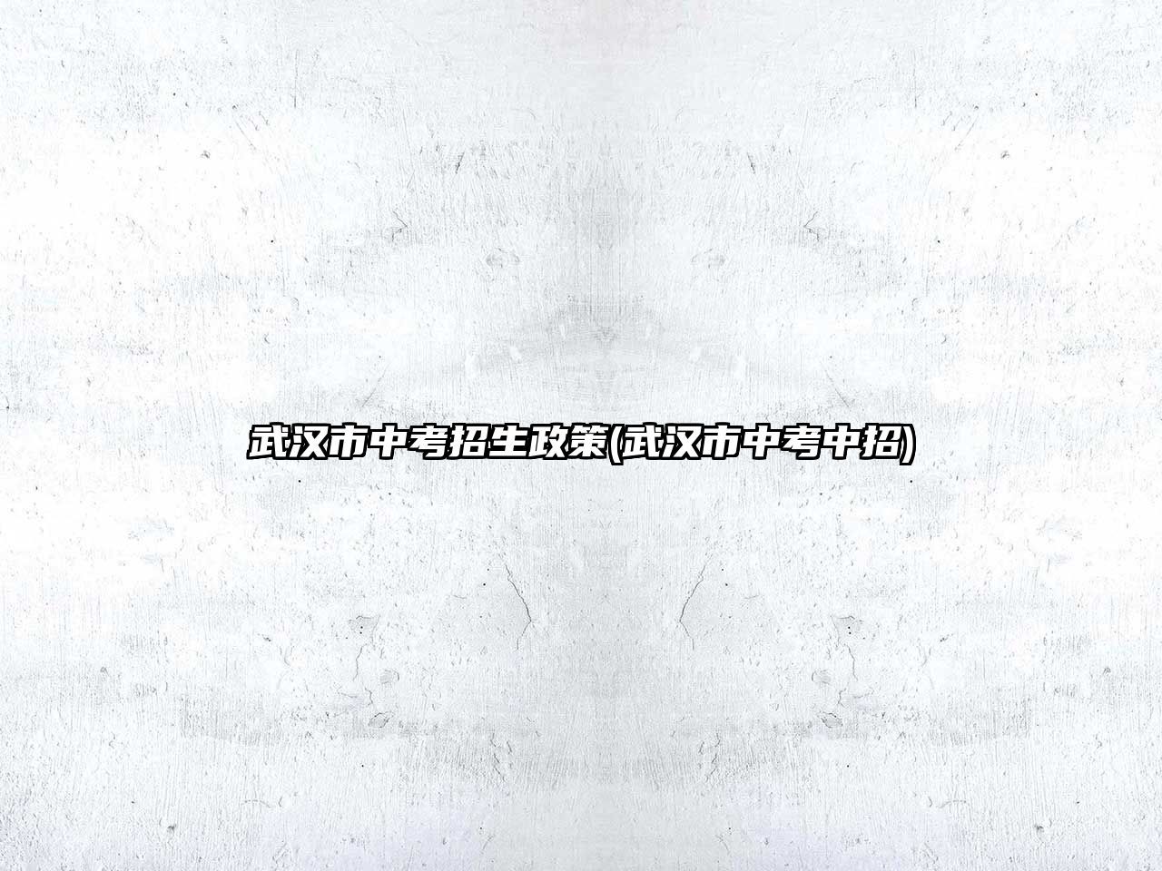 武漢市中考招生政策(武漢市中考中招)