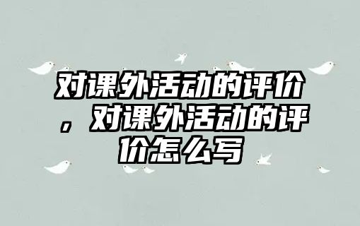 對(duì)課外活動(dòng)的評(píng)價(jià)，對(duì)課外活動(dòng)的評(píng)價(jià)怎么寫