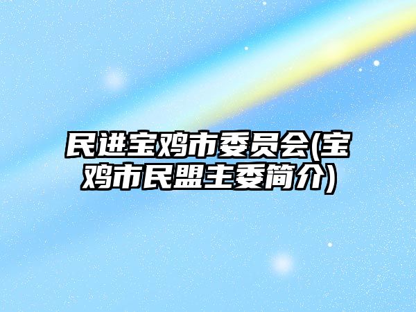 民進寶雞市委員會(寶雞市民盟主委簡介)