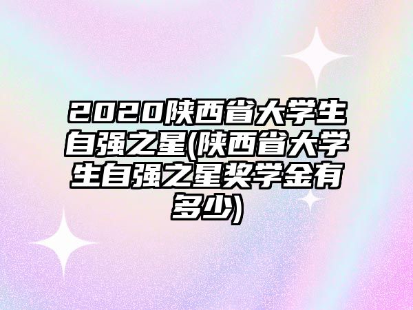 2020陜西省大學(xué)生自強之星(陜西省大學(xué)生自強之星獎學(xué)金有多少)