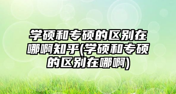 學(xué)碩和專碩的區(qū)別在哪啊知乎(學(xué)碩和專碩的區(qū)別在哪啊)