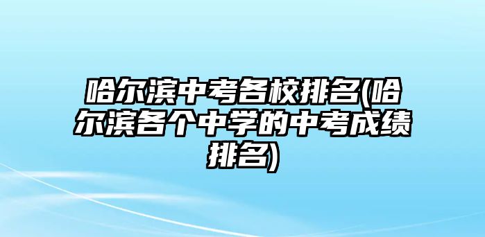 哈爾濱中考各校排名(哈爾濱各個(gè)中學(xué)的中考成績(jī)排名)