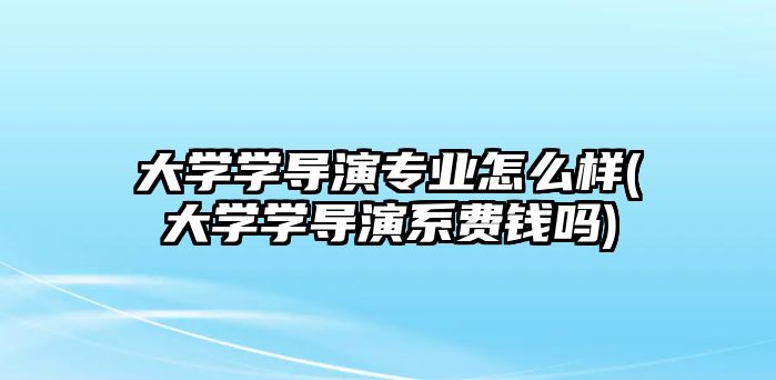 大學(xué)學(xué)導(dǎo)演專業(yè)怎么樣(大學(xué)學(xué)導(dǎo)演系費錢嗎)