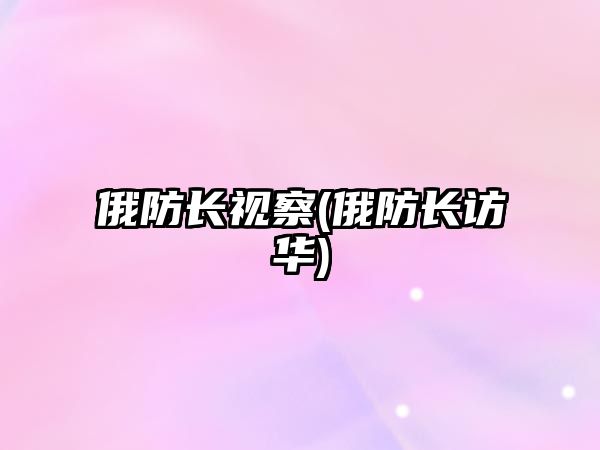 俄防長視察(俄防長訪華)