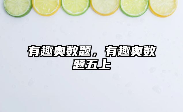 有趣奧數(shù)題，有趣奧數(shù)題五上