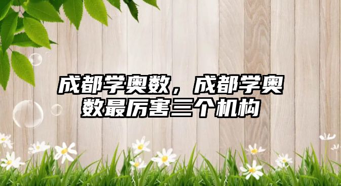 成都學(xué)奧數(shù)，成都學(xué)奧數(shù)最厲害三個(gè)機(jī)構(gòu)