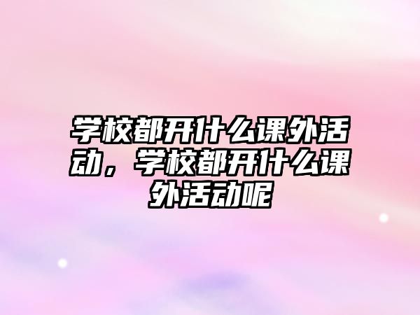 學(xué)校都開什么課外活動，學(xué)校都開什么課外活動呢